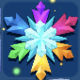 虹色の雪の結晶